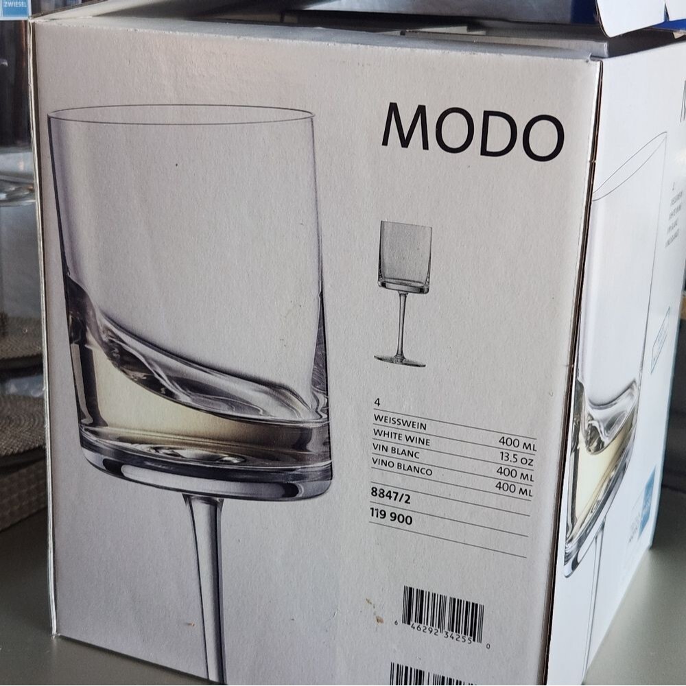 Hand Bedazzled German Schott Zwiesel White Wine Glass 13.5oz Modo Set -8 - Picture 9 of 10